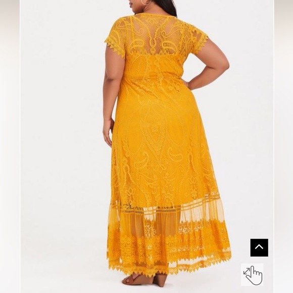 Torrid Yellow Maxi Lace Button-Front Dress - Picture 2 of 2